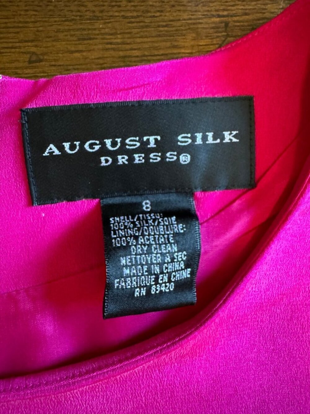 Vintage August Silk Sheath Dress Suit Set Fuchsia Pink Professional Office 8 - Picture 8 of 15